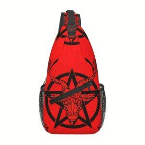 Red Satanic Pentagram Sling Bag NWT​​